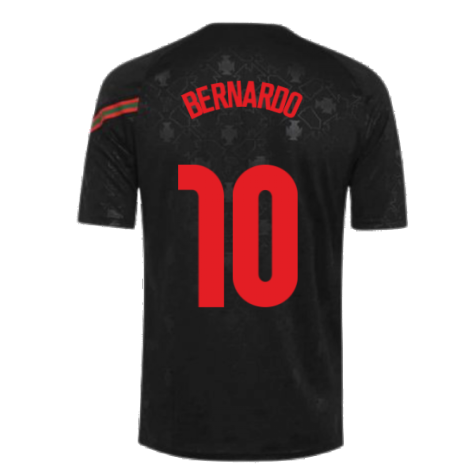 2020-2021 Portugal Pre-Match Training Shirt (Black) - Kids (Bernardo 10)