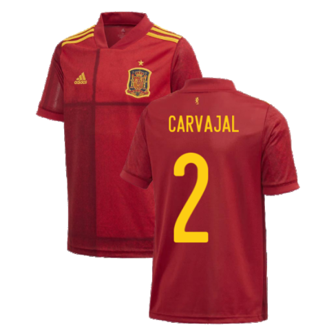 2020-2021 Spain Home Adidas Football Shirt (Kids) (CARVAJAL 2)