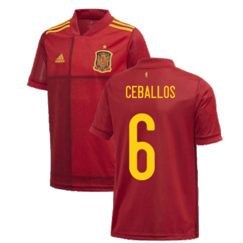 2020-2021 Spain Home Adidas Football Shirt (Kids) (CEBALLOS 6)