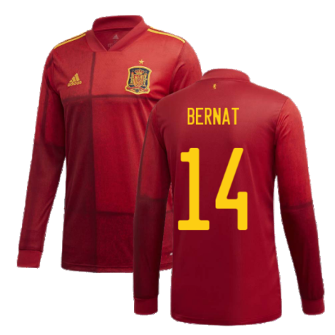 2020-2021 Spain Home Adidas Long Sleeve Shirt (BERNAT 14)