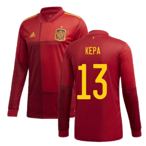 2020-2021 Spain Home Adidas Long Sleeve Shirt (KEPA 13)