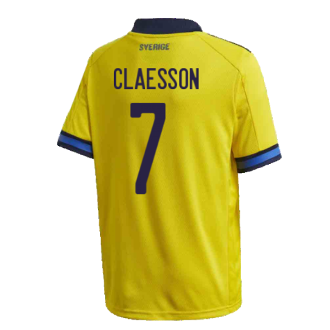 2020-2021 Sweden Home Adidas Football Shirt (Kids) (CLAESSON 7)