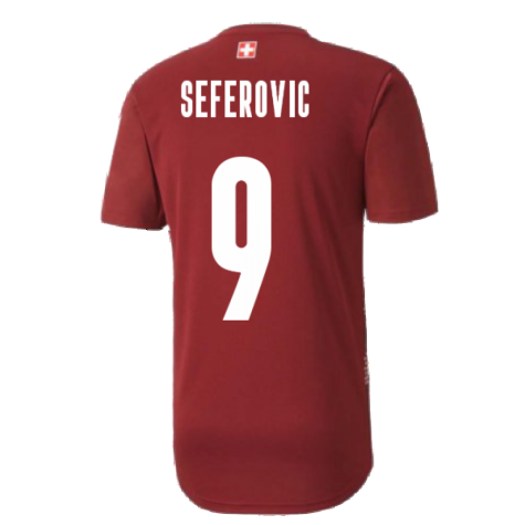 2020-2021 Switzerland Stadium Jersey (Pomegranate) (SEFEROVIC 9)