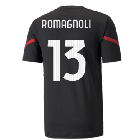 2021-2022 AC Milan Pre-Match Jersey (Black) (ROMAGNOLI 13)