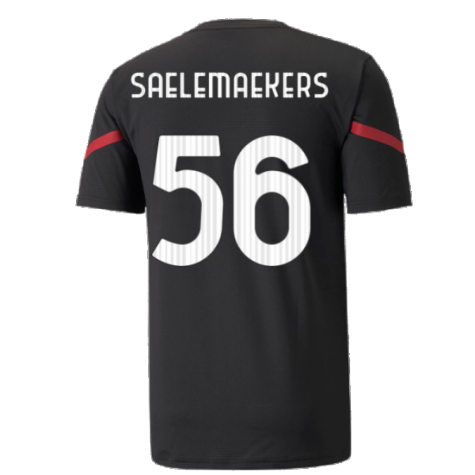 2021-2022 AC Milan Pre-Match Jersey (Black) (SAELEMAEKERS 56)