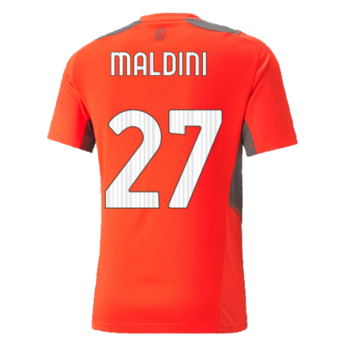 2021-2022 AC Milan Training Jersey (Red) (MALDINI 27)