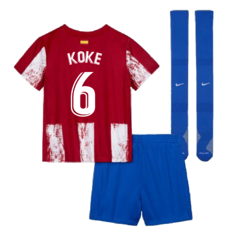 2021-2022 Atletico Madrid Little Boys Home Shirt (KOKE 6)