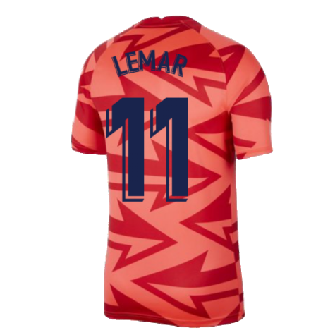 2021-2022 Atletico Madrid Pre-Match Training Shirt (Red) - Kids (LEMAR 11)