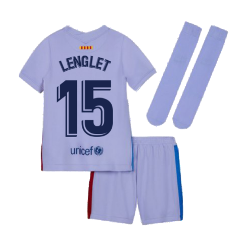 2021-2022 Barcelona Away Mini Kit (Kids) (LENGLET 15)