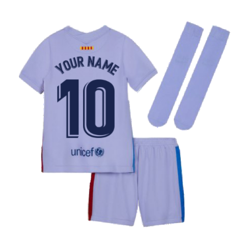 2021-2022 Barcelona Away Mini Kit (Kids) (Your Name)