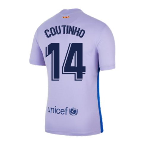 2021-2022 Barcelona Away Shirt (COUTINHO 14)