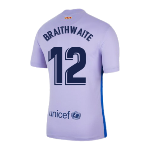 2021-2022 Barcelona Away Shirt (Kids) (BRAITHWAITE 12)