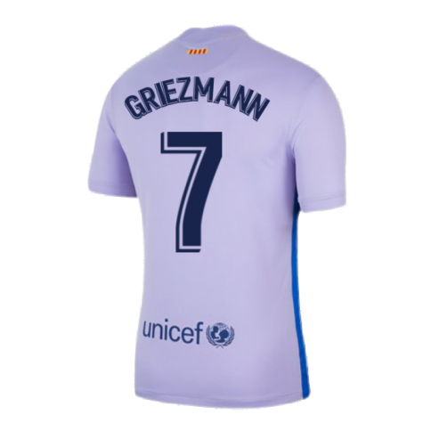 2021-2022 Barcelona Away Shirt (Kids) (GRIEZMANN 7)