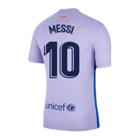 2021-2022 Barcelona Away Shirt (Kids) (MESSI 10)