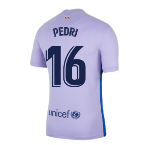 2021-2022 Barcelona Away Shirt (Kids) (PEDRI 16)