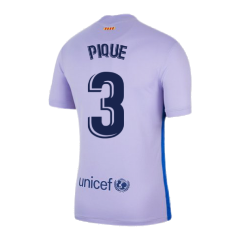 2021-2022 Barcelona Away Shirt (Kids) (PIQUE 3)