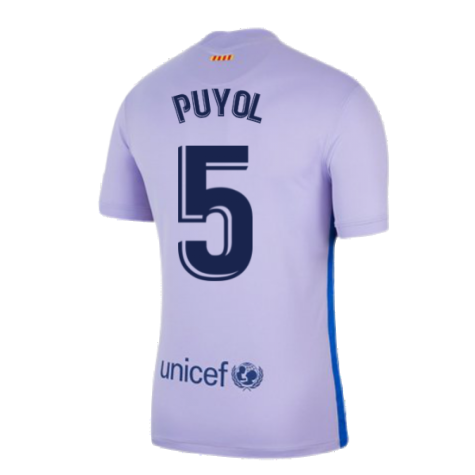 2021-2022 Barcelona Away Shirt (Kids) (PUYOL 5)