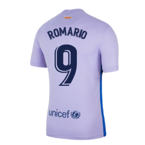 2021-2022 Barcelona Away Shirt (Kids) (ROMARIO 9)