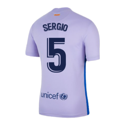 2021-2022 Barcelona Away Shirt (Kids) (SERGIO 5)