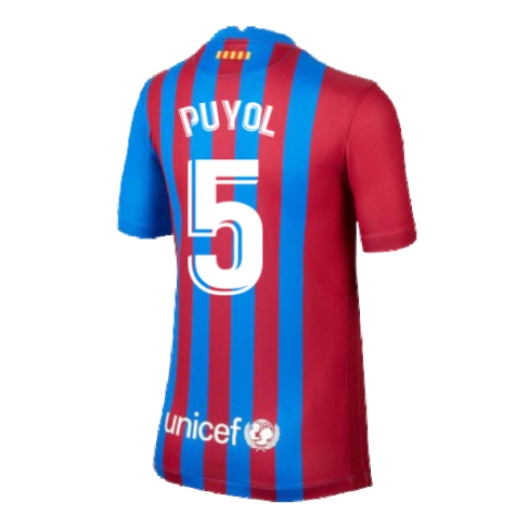 2021-2022 Barcelona Home Shirt (Kids) (PUYOL 5)