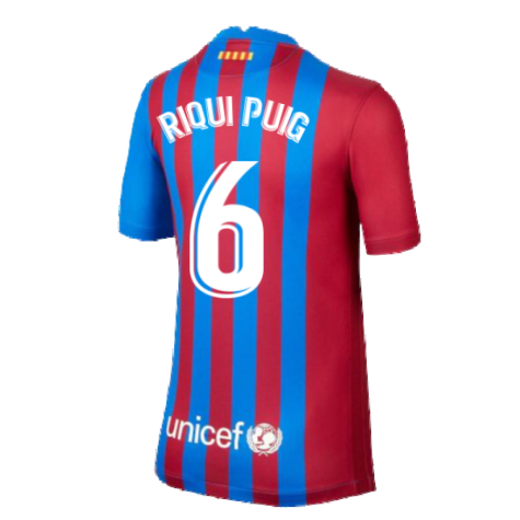 2021-2022 Barcelona Home Shirt (Kids) (RIQUI PUIG 6)