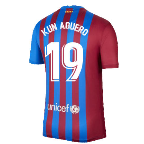 2021-2022 Barcelona Home Shirt (KUN AGUERO 19)