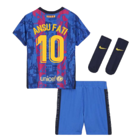 2021-2022 Barcelona Infants 3rd Kit (ANSU FATI 10)