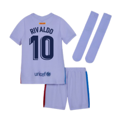 2021-2022 Barcelona Infants Away Kit (RIVALDO 10)