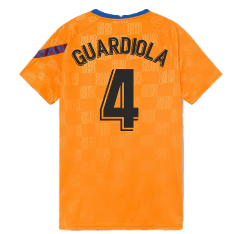 2021-2022 Barcelona Pre-Match Jersey (Orange) (GUARDIOLA 4)