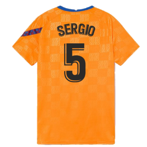 2021-2022 Barcelona Pre-Match Jersey (Orange) (SERGIO 5)