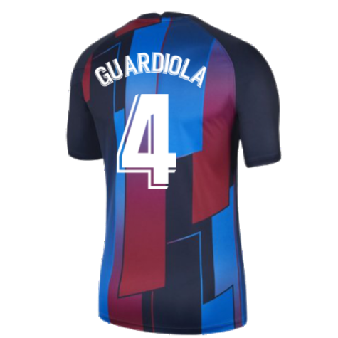 2021-2022 Barcelona Pre-Match Training Shirt (Blue) - Kids (GUARDIOLA 4)