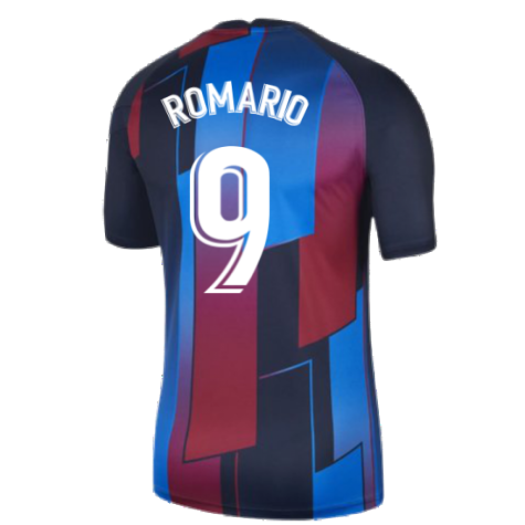 2021-2022 Barcelona Pre-Match Training Shirt (Blue) - Kids (ROMARIO 9)