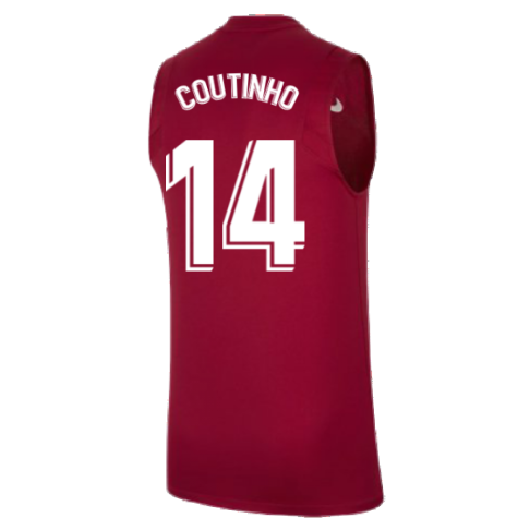 2021-2022 Barcelona Sleeveless Top (Red) (COUTINHO 14)