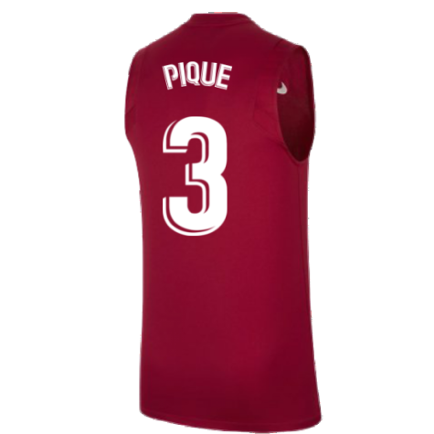 2021-2022 Barcelona Sleeveless Top (Red) (PIQUE 3)