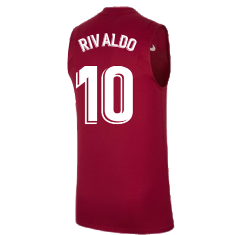 2021-2022 Barcelona Sleeveless Top (Red) (RIVALDO 10)