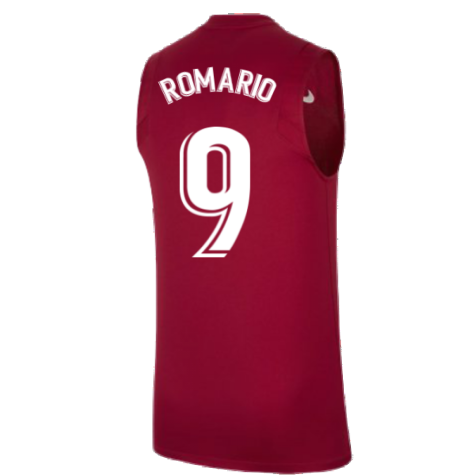 2021-2022 Barcelona Sleeveless Top (Red) (ROMARIO 9)