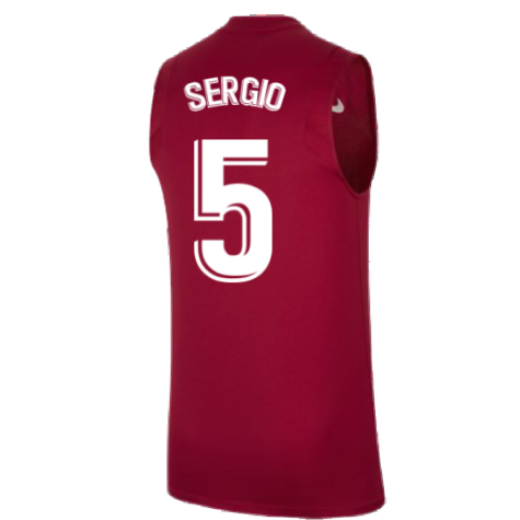 2021-2022 Barcelona Sleeveless Top (Red) (SERGIO 5)