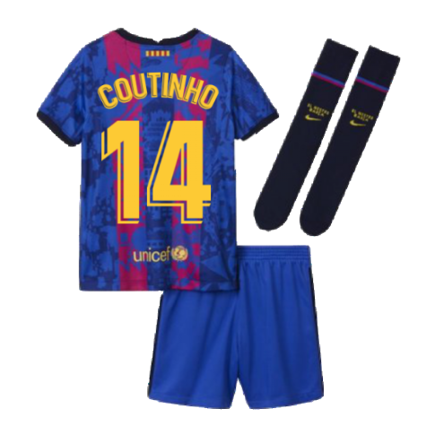 2021-2022 Barcelona Third Mini Kit (COUTINHO 14)