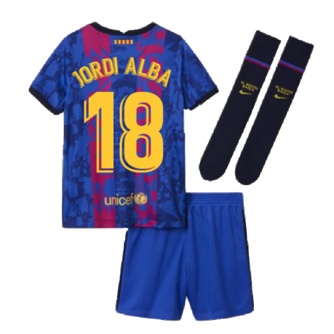 2021-2022 Barcelona Third Mini Kit (JORDI ALBA 18)