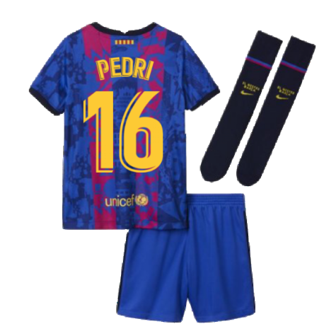 2021-2022 Barcelona Third Mini Kit (PEDRI 16)