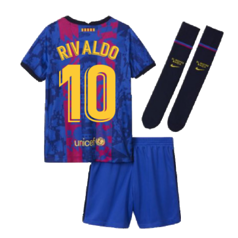 2021-2022 Barcelona Third Mini Kit (RIVALDO 10)