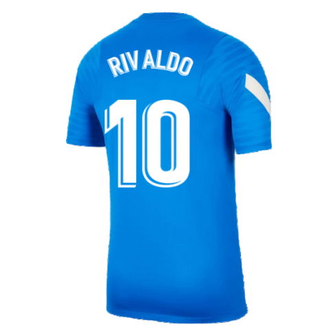 2021-2022 Barcelona Training Shirt (Blue) (RIVALDO 10)