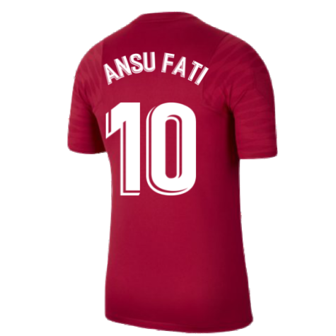 2021-2022 Barcelona Training Shirt (Noble Red) (ANSU FATI 10)