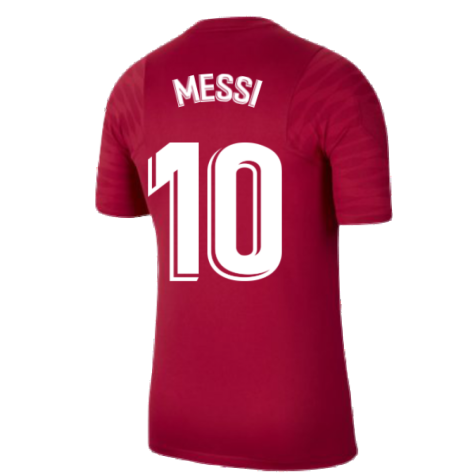 2021-2022 Barcelona Training Shirt (Noble Red) (MESSI 10)