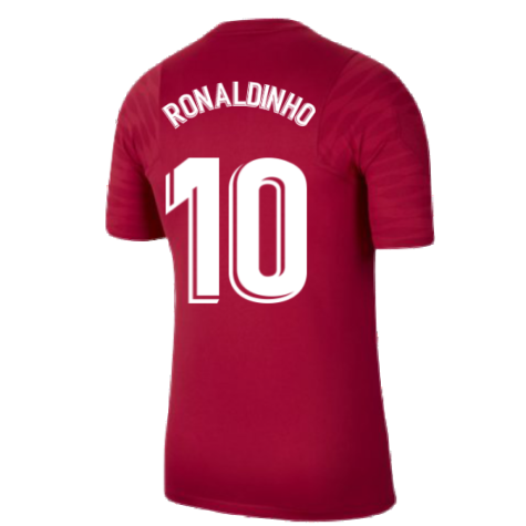 2021-2022 Barcelona Training Shirt (Noble Red) (RONALDINHO 10)