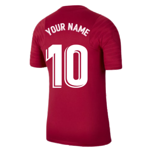 2021-2022 Barcelona Training Shirt (Noble Red) (Your Name)