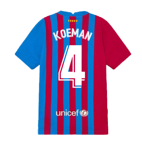 2021-2022 Barcelona Vapor Match Home Shirt (Kids) (KOEMAN 4)