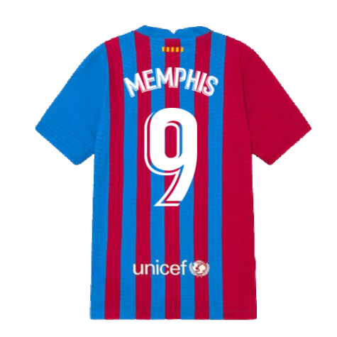 2021-2022 Barcelona Vapor Match Home Shirt (Kids) (MEMPHIS 9)