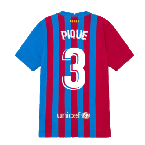 2021-2022 Barcelona Vapor Match Home Shirt (Kids) (PIQUE 3)