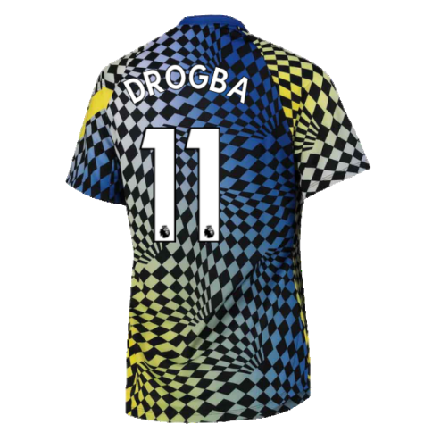 2021-2022 Chelsea Dry Pre-Match Training Shirt (Blue) (DROGBA 11)